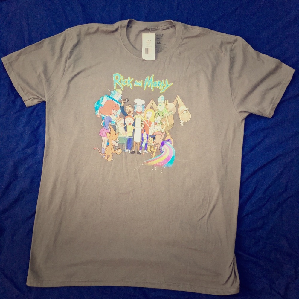Adult swim. Rick and Morty. Green T-shirt.